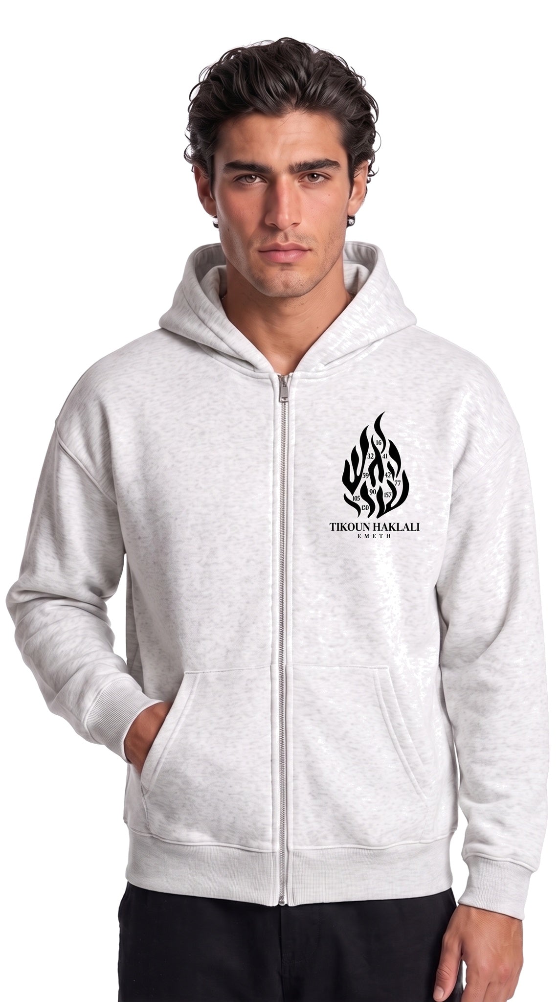 EMETH Tikoun Haklali | Hoodie Zippé Gris