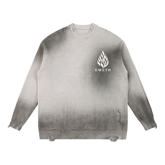 EMETH Essentials Flamme | Sweat Col Rond Distressed