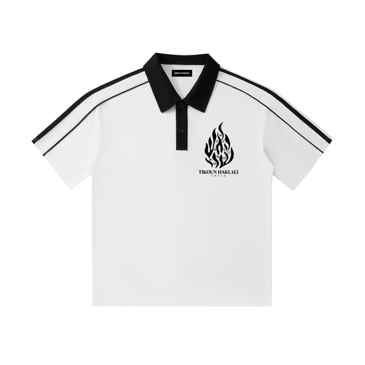 EMETH Tikoun Haklali | Polo Blanc Col Contrastant