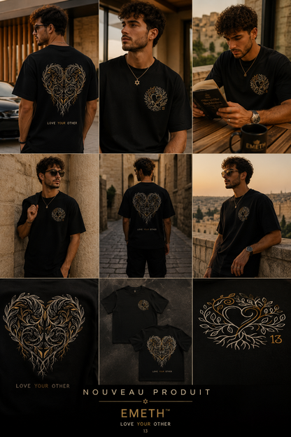 EMETH™ 13 Ahava — T-Shirt Roots - Noir / S - EMETH