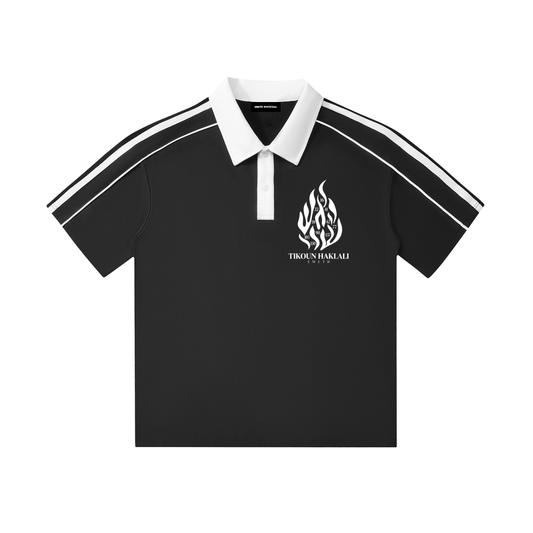 EMETH Tikoun Haklali | Polo Noir Col Contrastant