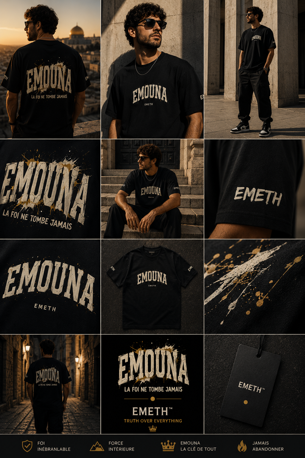 EMETH™ SIMHA — T-Shirt Oversize - Noir / S - EMETH