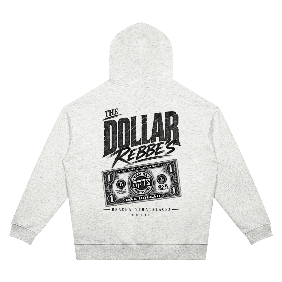 EMETH DOLLAR REBBE'S hoodie oversize gris chine dos