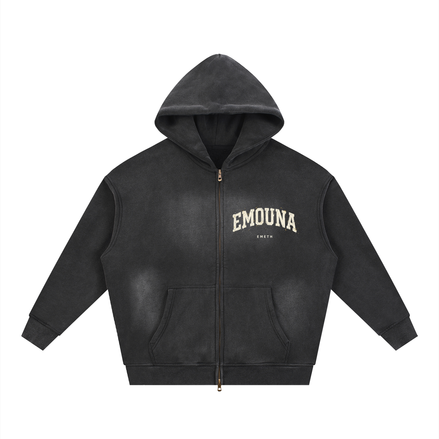 EMETH™ EMOUNA — Hoodie Zippé - Noir / S - EMETH