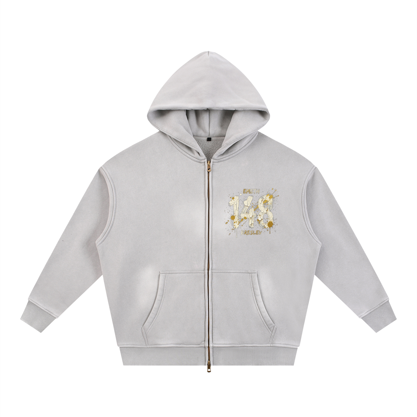 EMETH™ 148 HITBODEDOUT — Hoodie Zippé - Gris clair / S - EMETH
