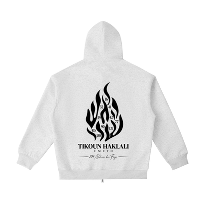 EMETH Tikoun Haklali | Hoodie Zippé Gris Avoine