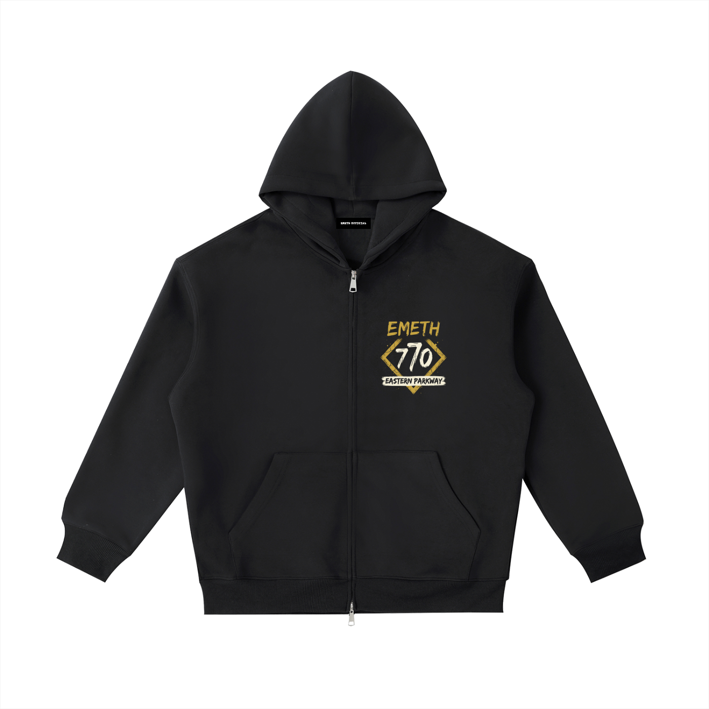 EMETH™ 770 — Hoodie Zippé Crown Heights - Noir / S - EMETH