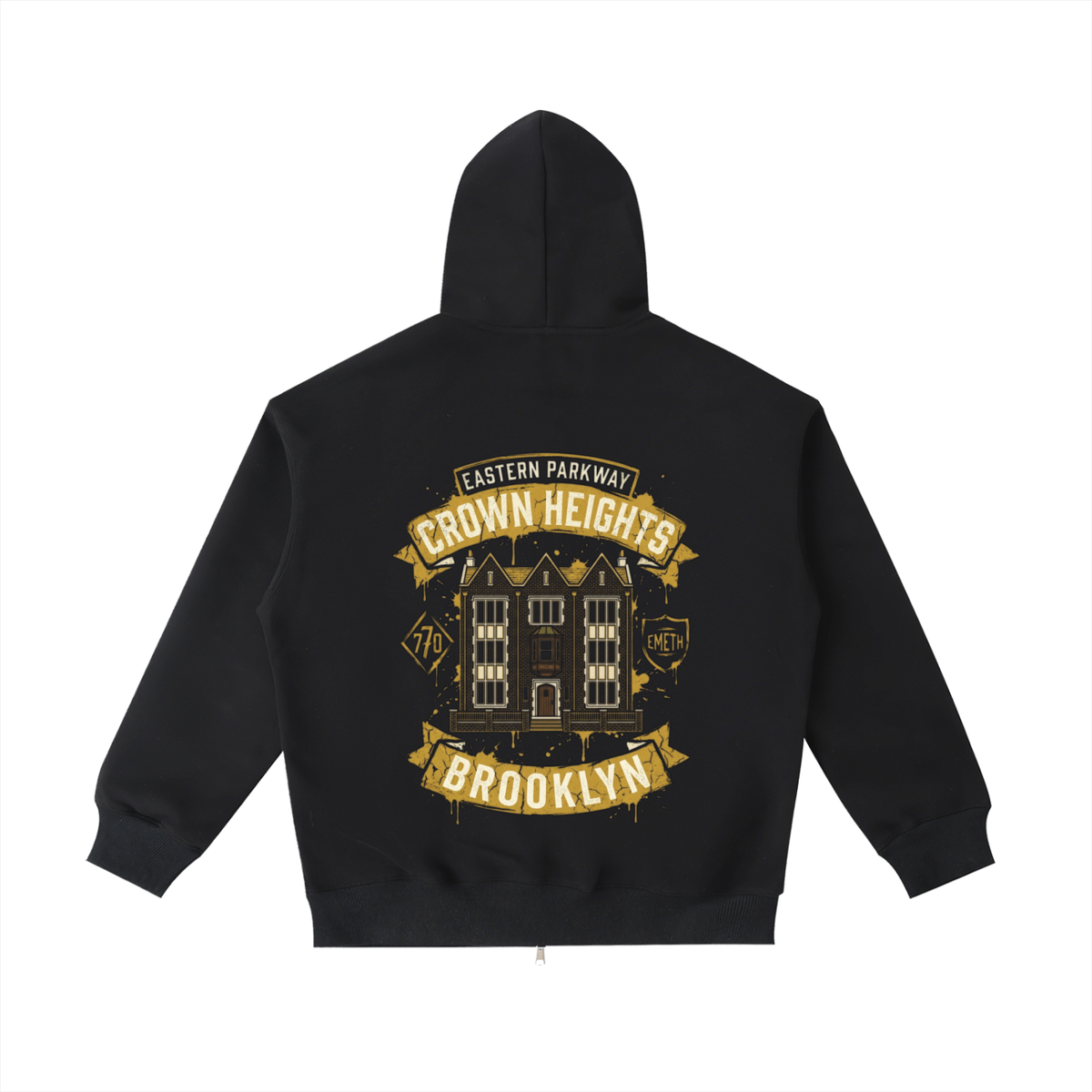EMETH™ 770 — Hoodie Zippé Crown Heights - Noir / S - EMETH