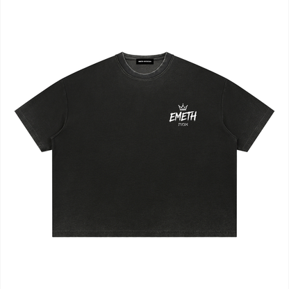 Ensemble EMETH Essential Washed Noir – T-shirt Oversized & Short Premium