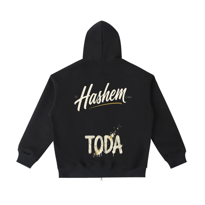 EMETH™ HASHEM TODA — Hoodie Zippé - Noir / S - EMETH