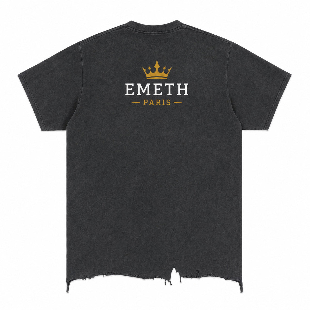 T-shirt EMETH 07 La Vérité Avant Tout, dos : couronne or et EMETH Paris