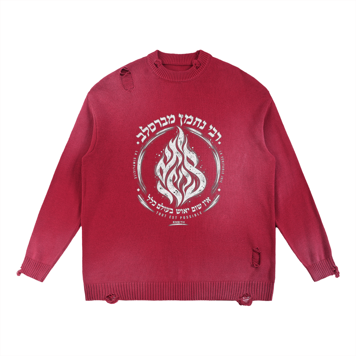 EMETH BRESLEV | Crewneck Distressed Coton Lourd 425G