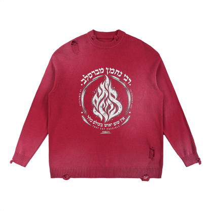 EMETH BRESLEV | Crewneck Distressed Coton Lourd 425G