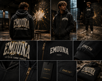 EMETH™ EMOUNA — Hoodie Zippé - Noir / S - EMETH