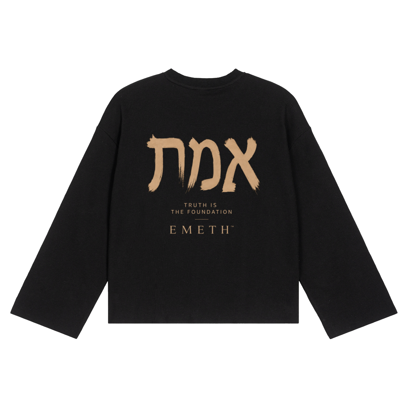 T-shirt Waffle EMETH  Édition Hébraïque – Crewneck - Longues Manches Premium