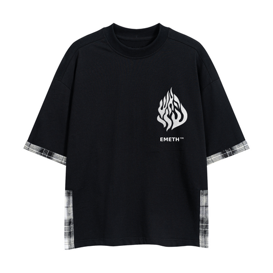 EMETH Flame | T-shirt Empiècements Carreaux II