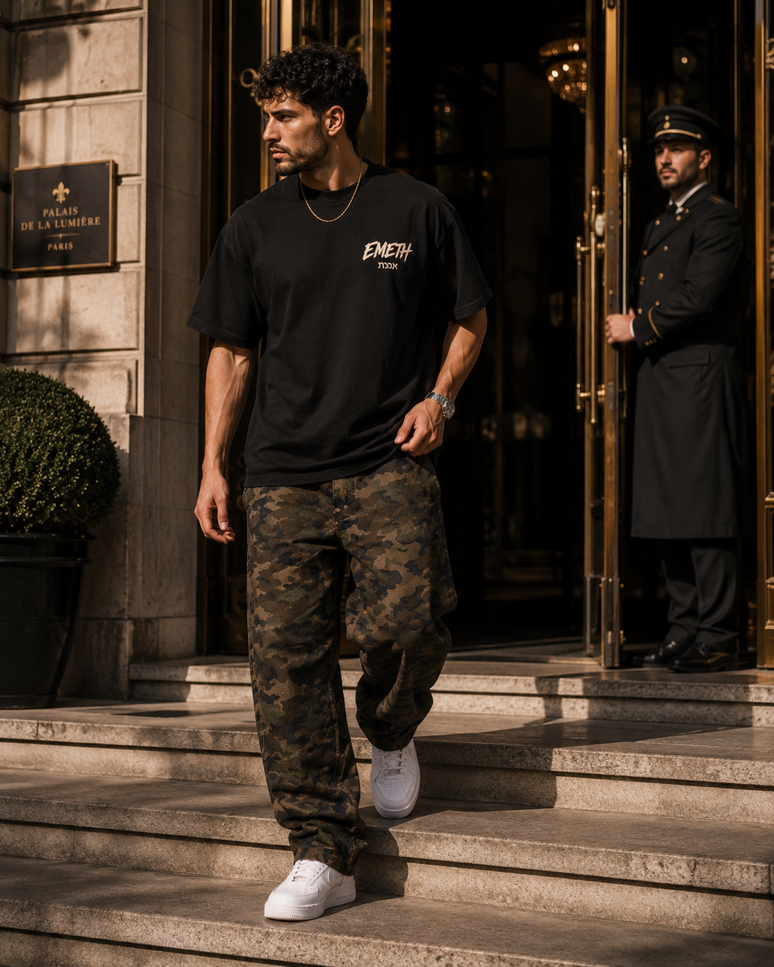Pantalon Cargo Camouflage EMETH Homme – Coupe Loose Premium