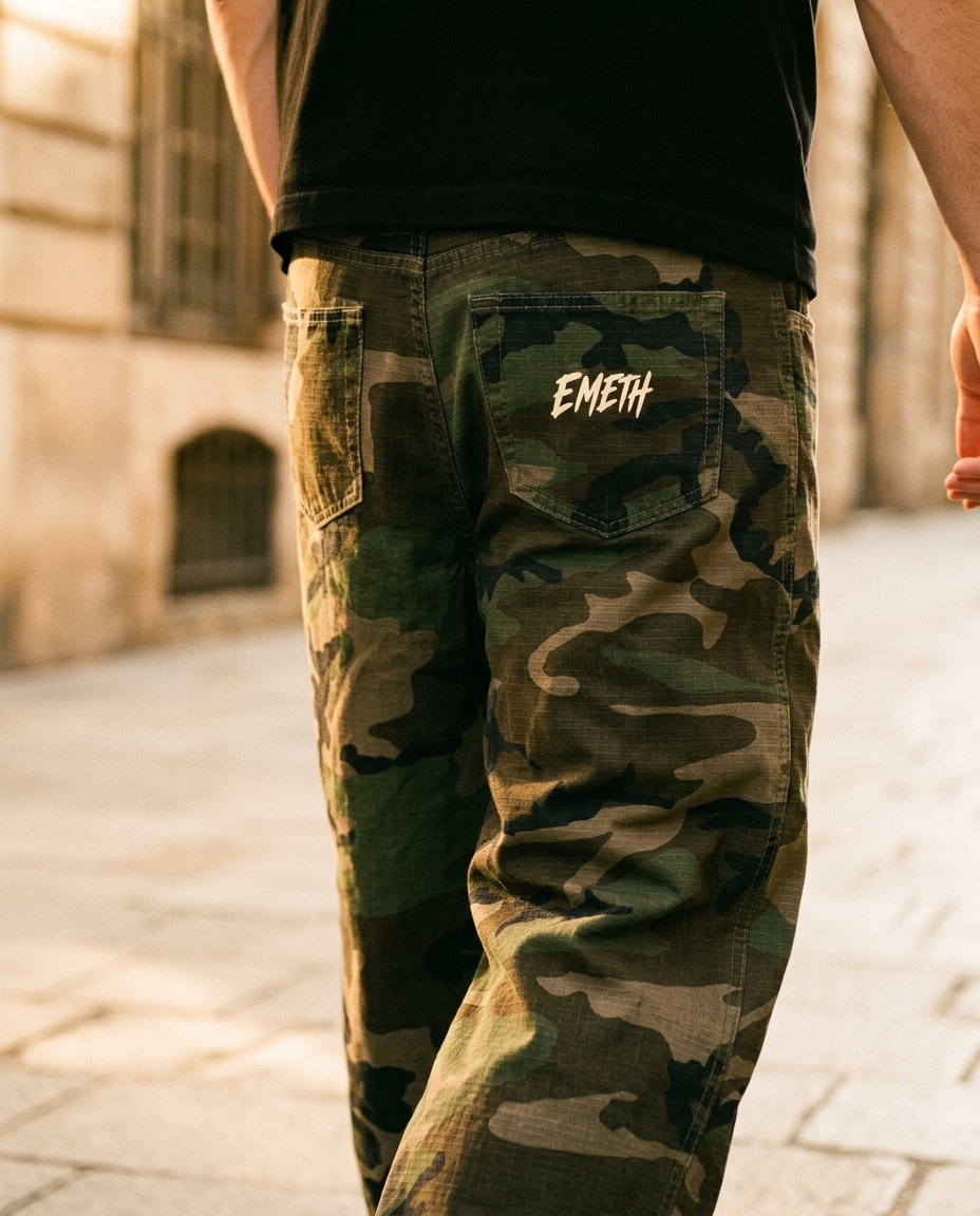 Pantalon Cargo Camouflage EMETH Homme – Coupe Loose Premium