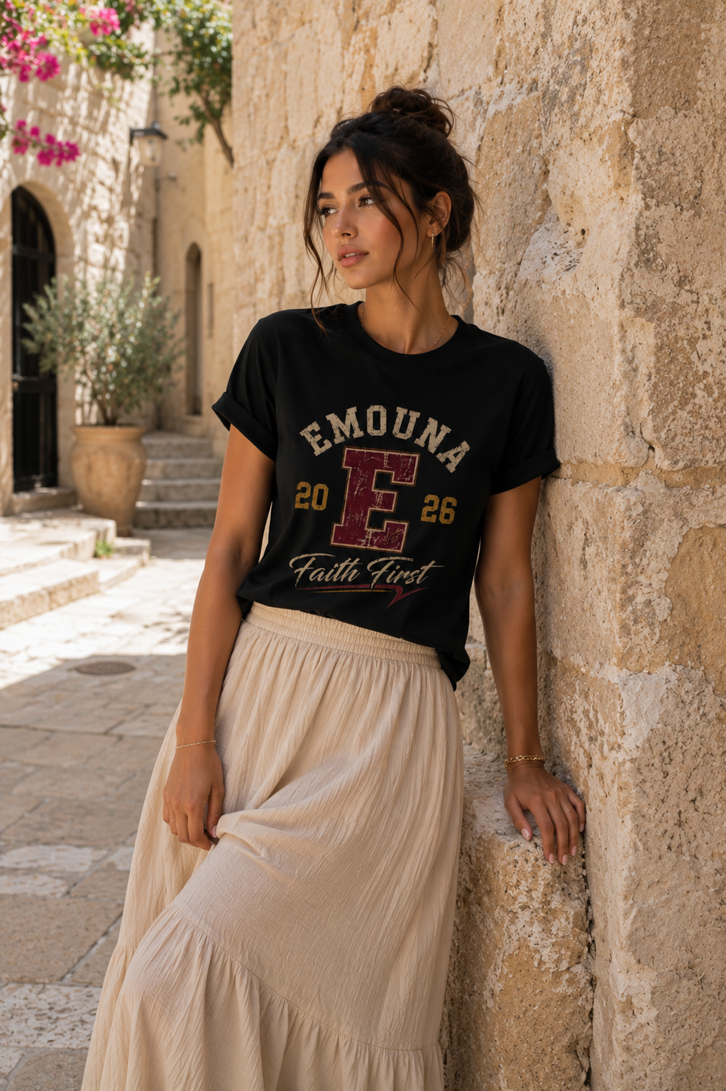 T-shirt Femme EMETH Emouna – Faith First Premium Slim Fit 230G