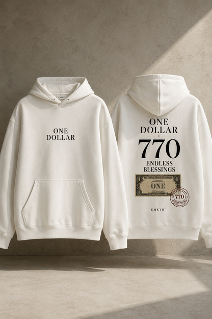 EMETH One Dollar 770 – Endless Blessings | Hoodie Premium Oversized 530 g/m²