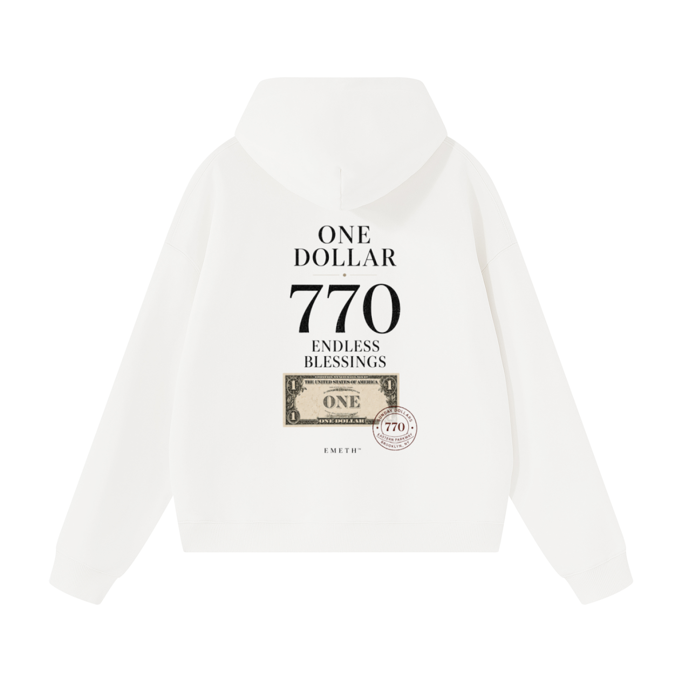 EMETH One Dollar 770 – Endless Blessings | Hoodie Premium Oversized 530 g/m²