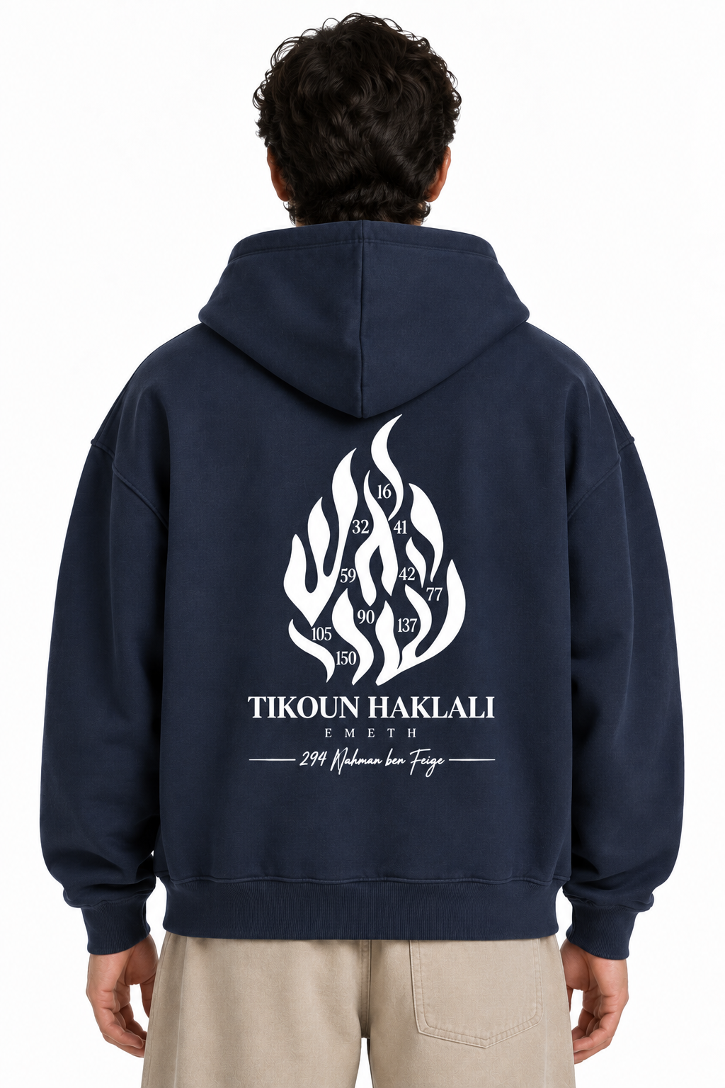 EMETH Tikoun Haklali | Hoodie Zippé Noir / Bleu Marine