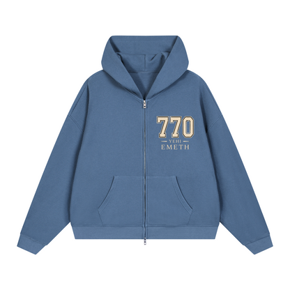 Sweat à Capuche Zippé 770 YEHI HAMELECH – 360 GSM | EMETH