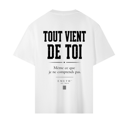 EMETH HACHEM 26 – Tout Vient de Toi | T-shirt Premium Blanc