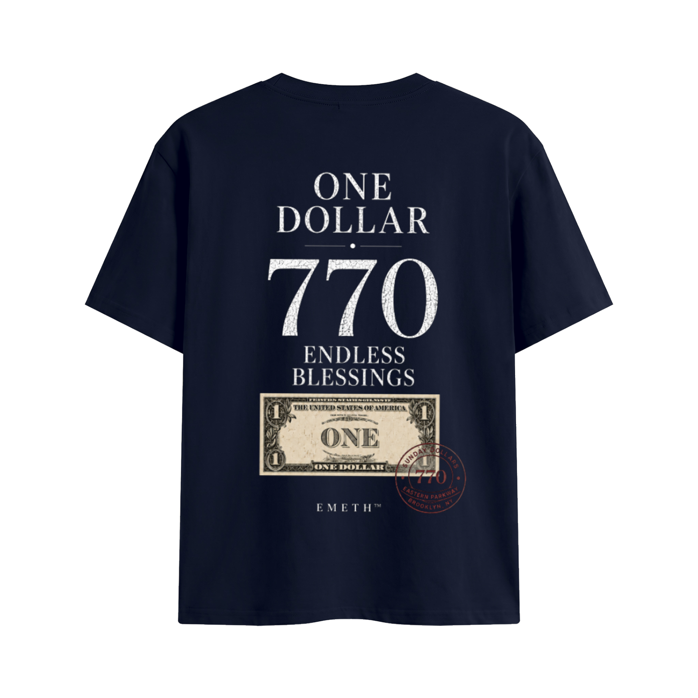 EMETH One Dollar 770 – Endless Blessings | T-shirt Premium Unisexe 200 g/m²