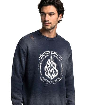 EMETH BRESLEV | Crewneck Distressed Coton Lourd 425G