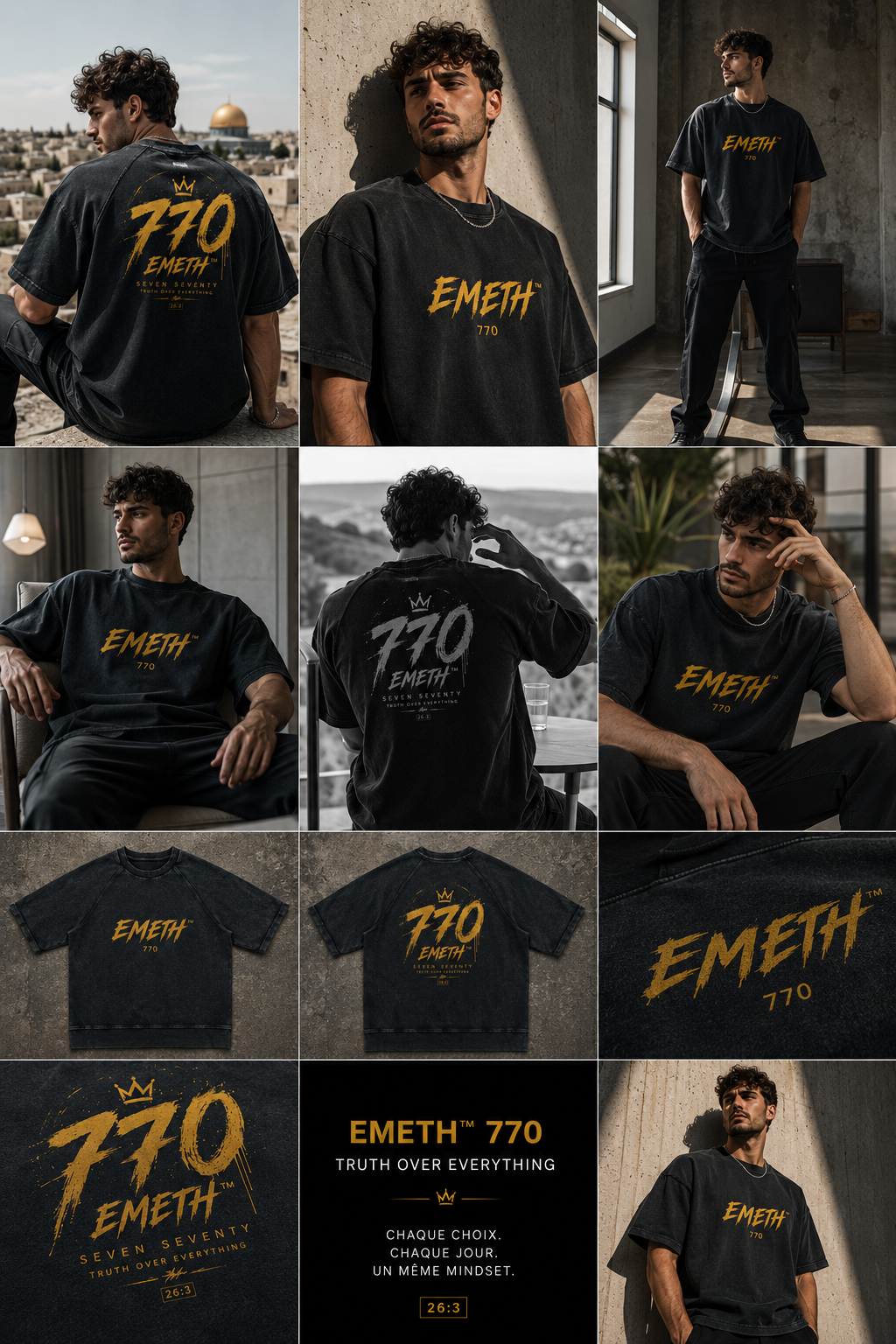 EMETH™ 770 — Sweat Col Rond - Noir / S - EMETH