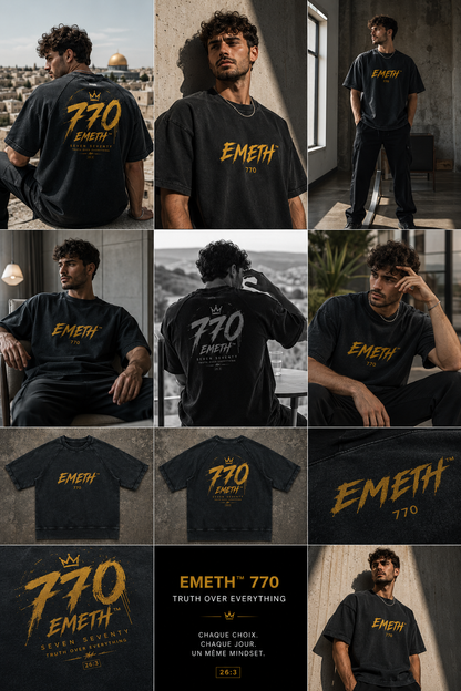 EMETH™ 770 — Sweat Col Rond - Noir / S - EMETH