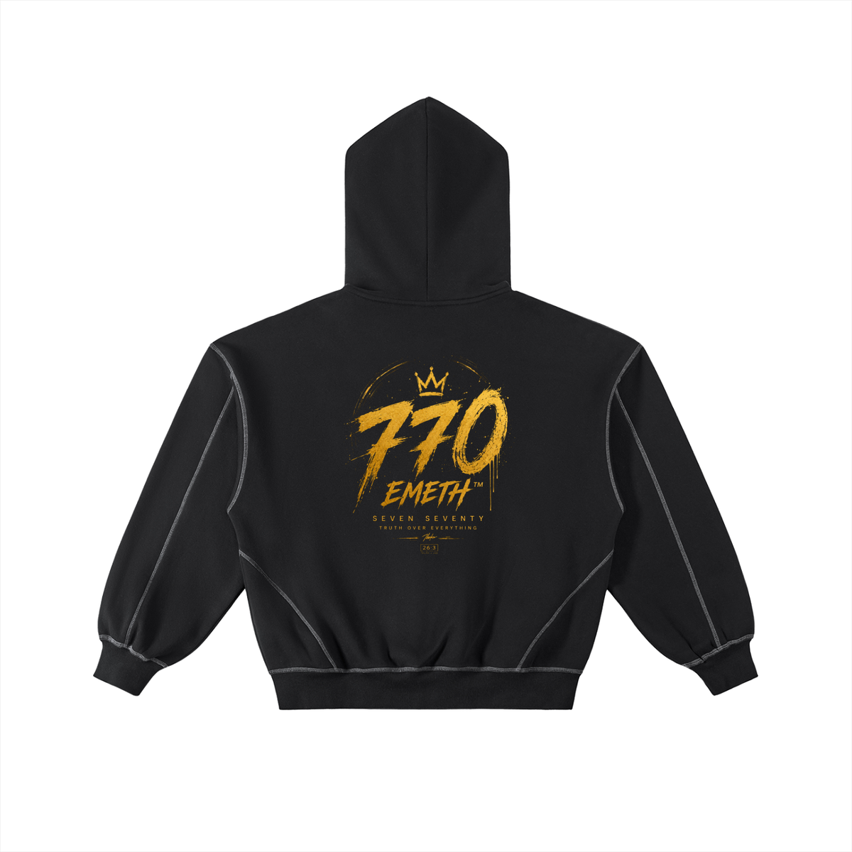 EMETH Essentials Zip Hoodie Boxy Contrasté - Noir / S - EMETH