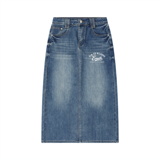 EMETH Ein Od Milvado | Jupe Denim Délavé