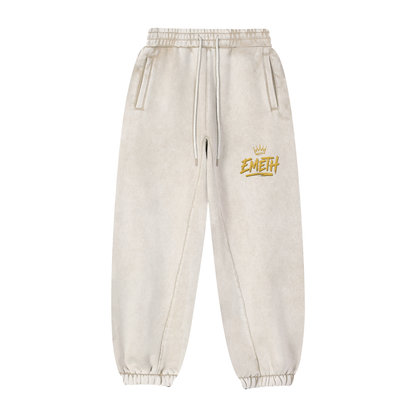 EMETH Vintage Washed Jogger — Gold Crown Edition - Abricot doux / S - EMETH