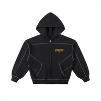 EMETH Essentials Zip Hoodie Boxy Contrasté - Noir / S - EMETH