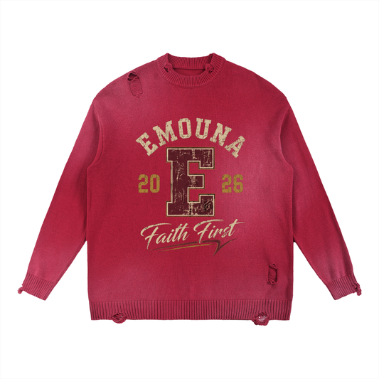 EMETH Emouna Faith First | Sweat Col Rond Distressed