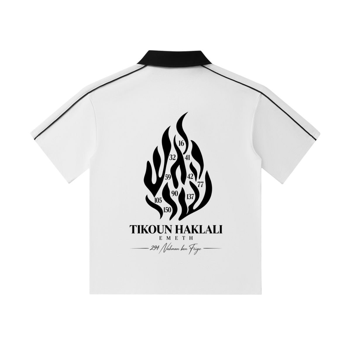 EMETH Tikoun Haklali | Polo Blanc Col Contrastant