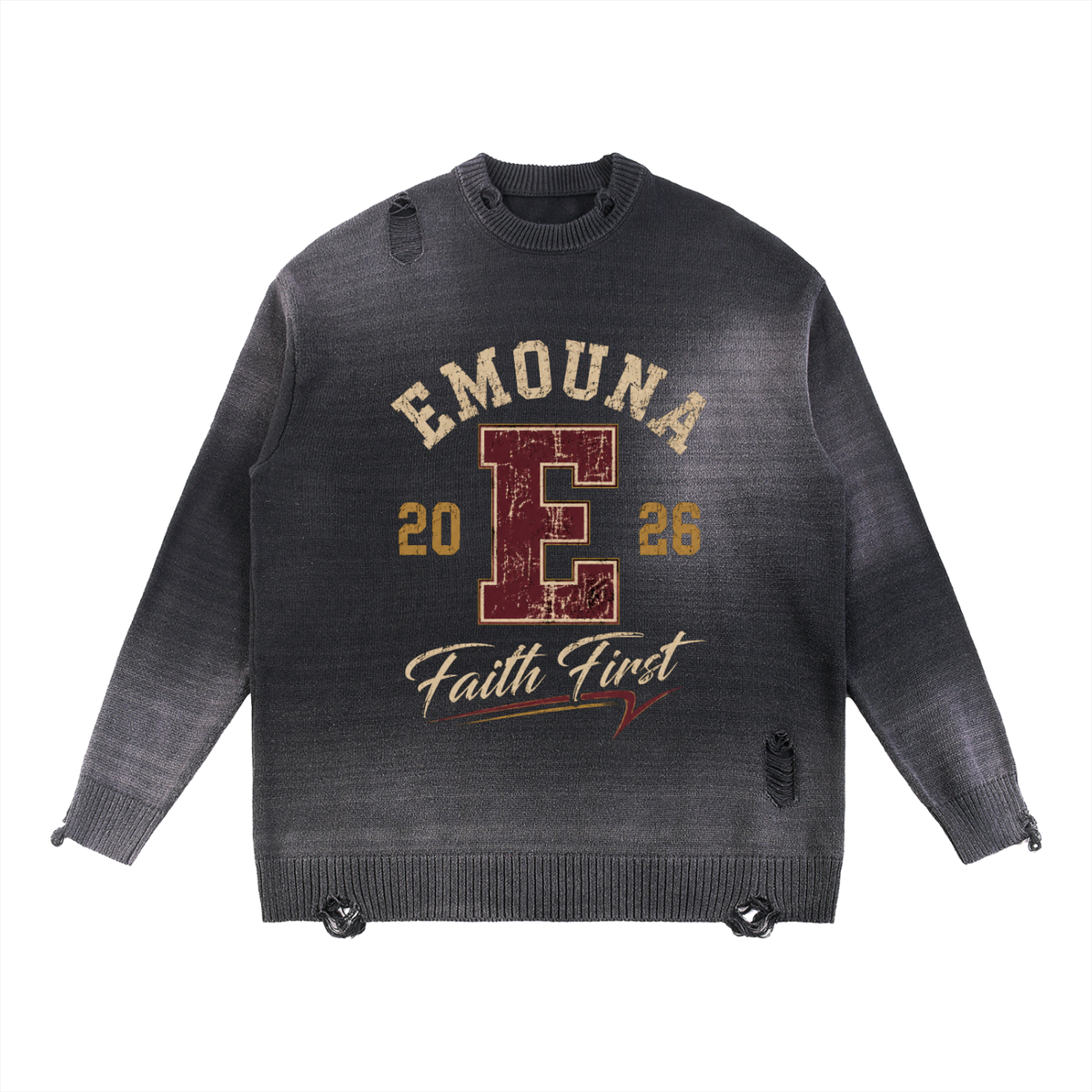 EMETH Emouna Faith First | Sweat Col Rond Distressed