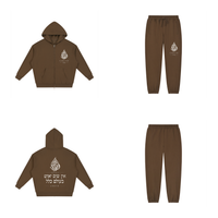 EMETH 148 Ensemble Hoodie Zippé + Jogger - Café