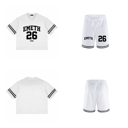 Ensemble 26 Mesh Blanc — maillot devant et dos, short assorti