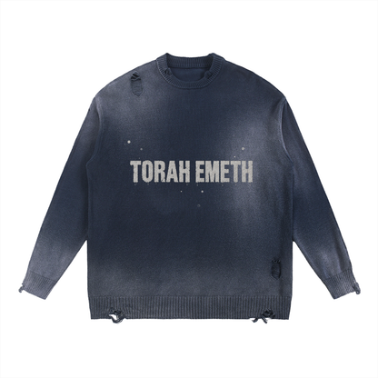 EMETH La Vérité Torah Emeth | Sweat Col Rond Distressed