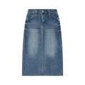 EMETH Jupe en Jean Premium Femme 450 g/m² – Denim Vintage