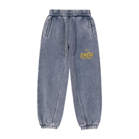 EMETH Vintage Washed Jogger — Gold Crown Edition - Bleu roi / S - EMETH