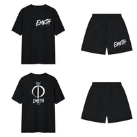 Ensemble Signature Graffiti Noir — t-shirt devant et dos, short assorti