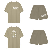 Ensemble Signature Graffiti Vert grisé — t-shirt devant et dos, short assorti