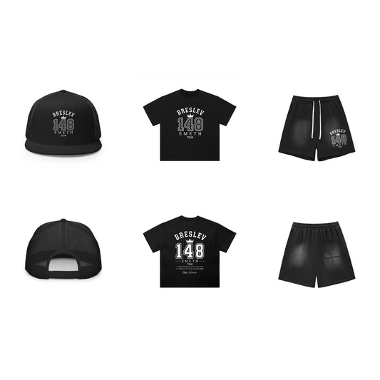 Ensemble Breslev 148 Casquette T-shirt Short Noir
