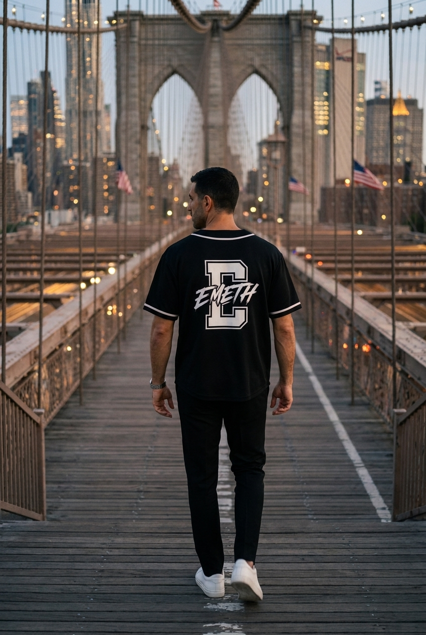 EMETH  Varsity Baseball Jersey – Chemise Baseball Premium Oversize Unisexe