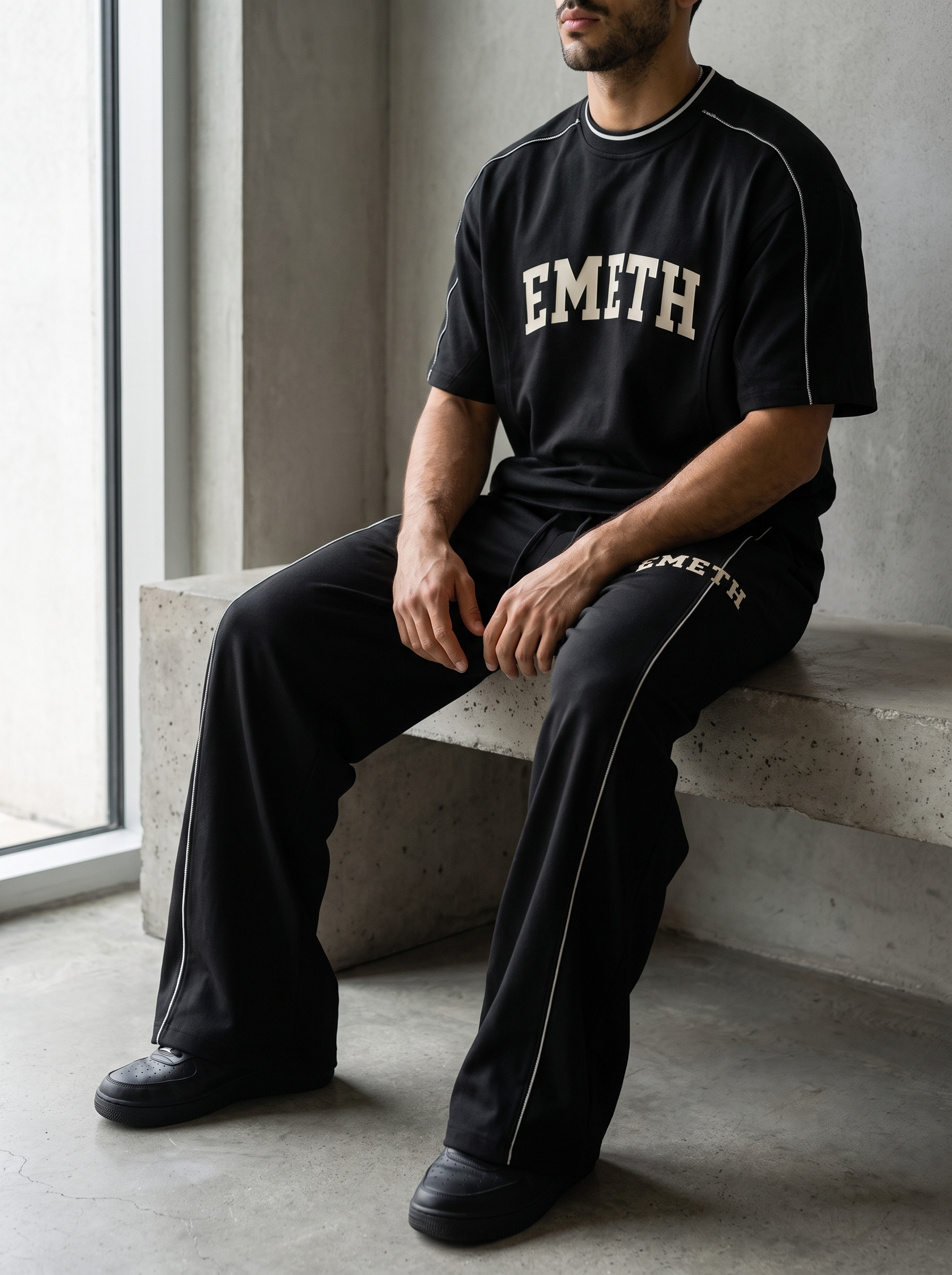 EMETH Pantalon Jogger Premium 390 g/m² – Signature Collegiate