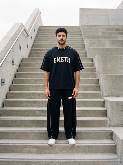 EMETH Pantalon Jogger Premium 390 g/m² – Signature Collegiate